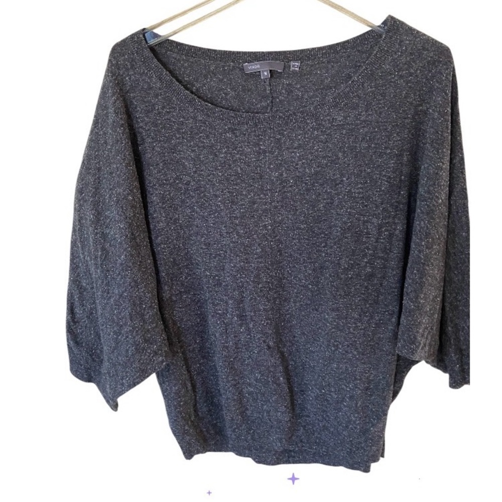 Vince lightweight Gray Batwing Sleeve sweater size M, wool/silk/nylon blend